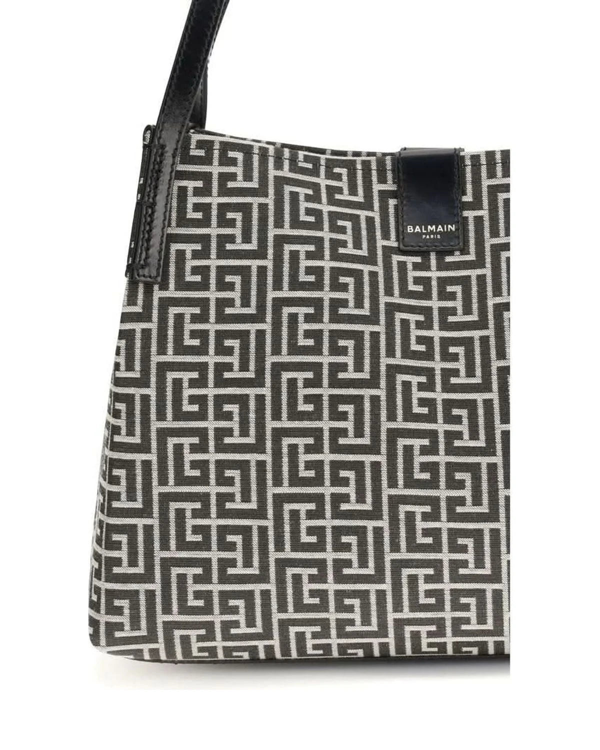 Balmain Black Cotton Shoulder Bag 