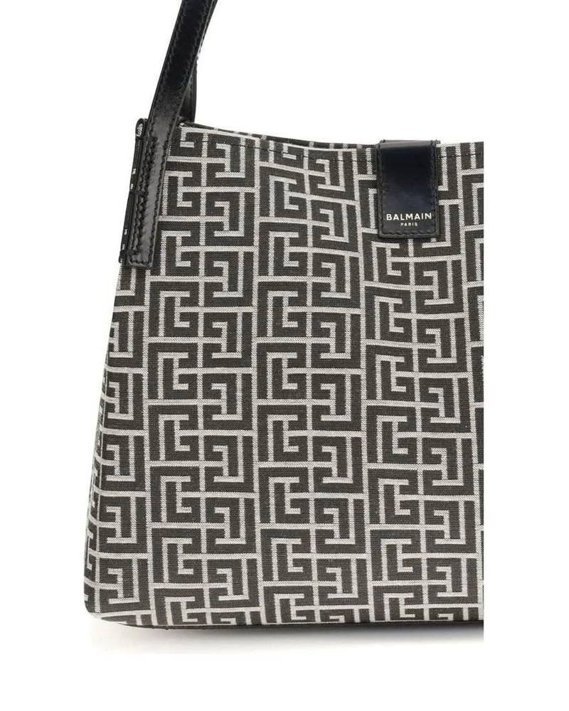 Balmain Black Cotton Shoulder Bag 