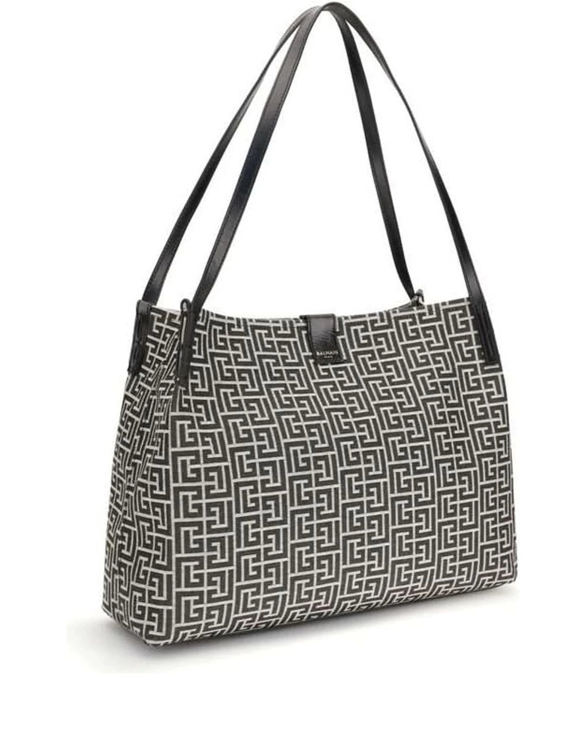 Balmain Black Cotton Shoulder Bag 