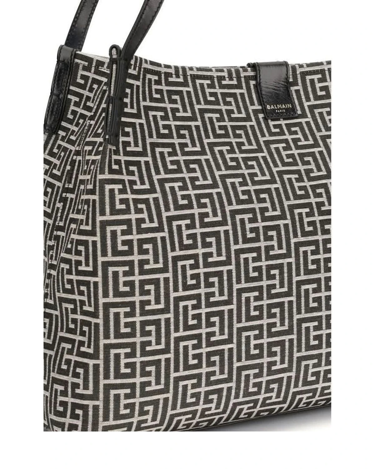 Balmain Black Cotton Shoulder Bag 