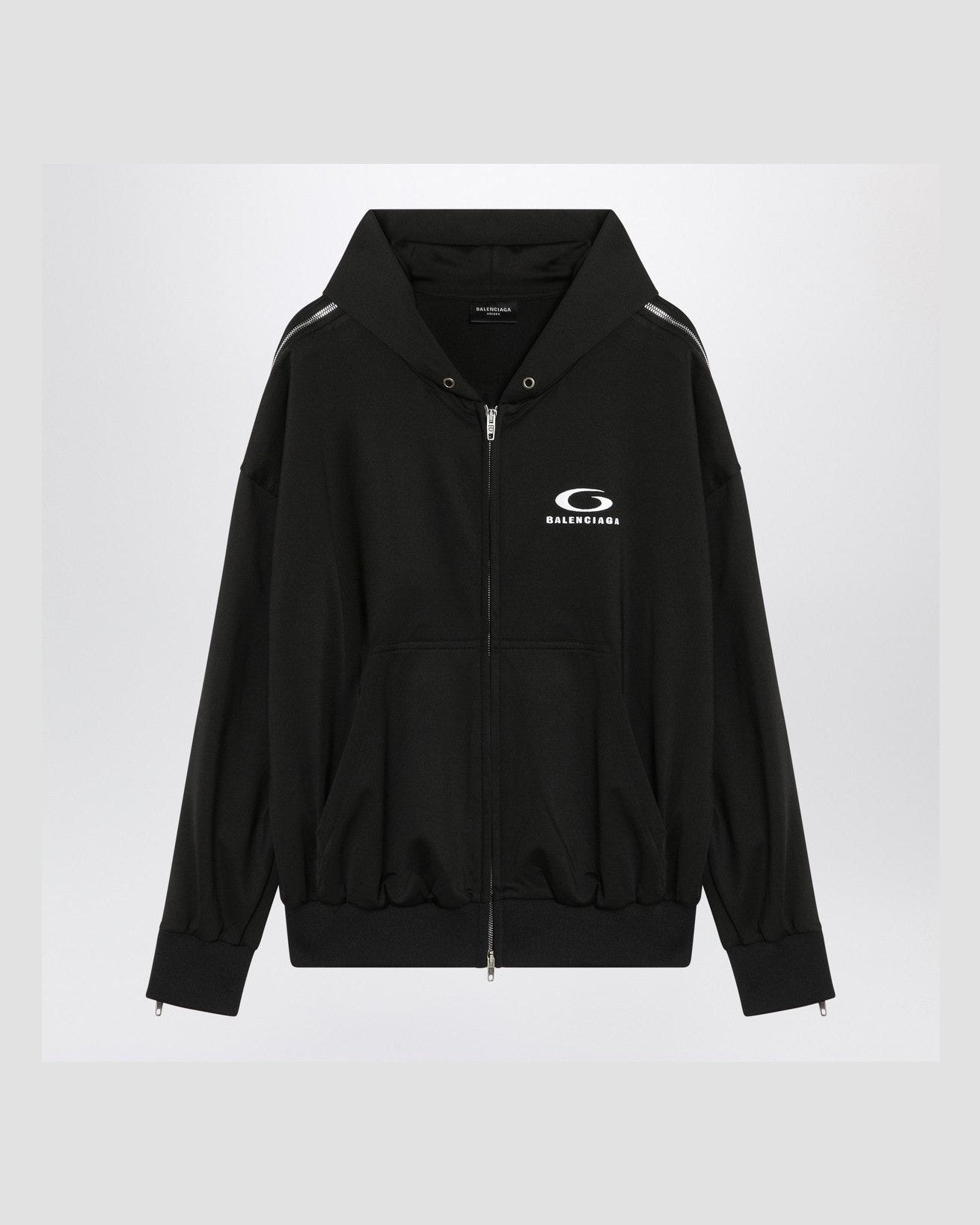 Balenciaga Black zip-up sweatshirt Loop Sports Icon