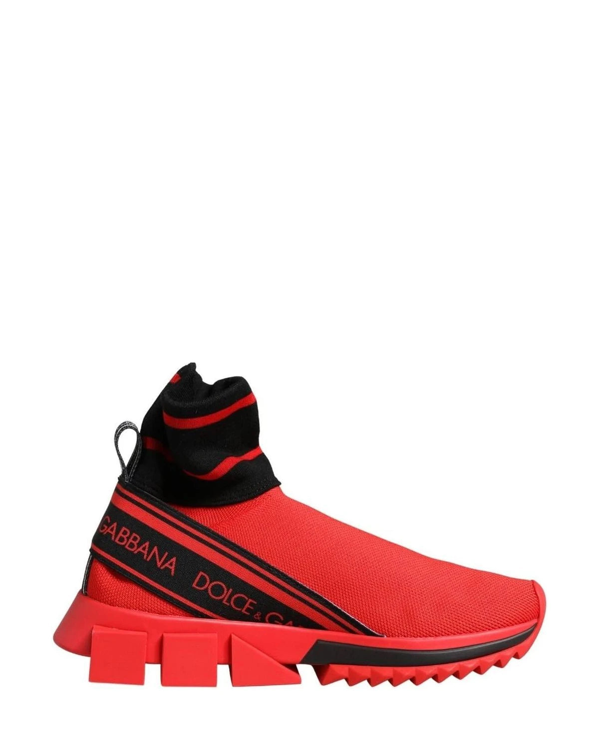 Dolce & Gabbana Black Red Sorrento Socks Sneakers Shoes 