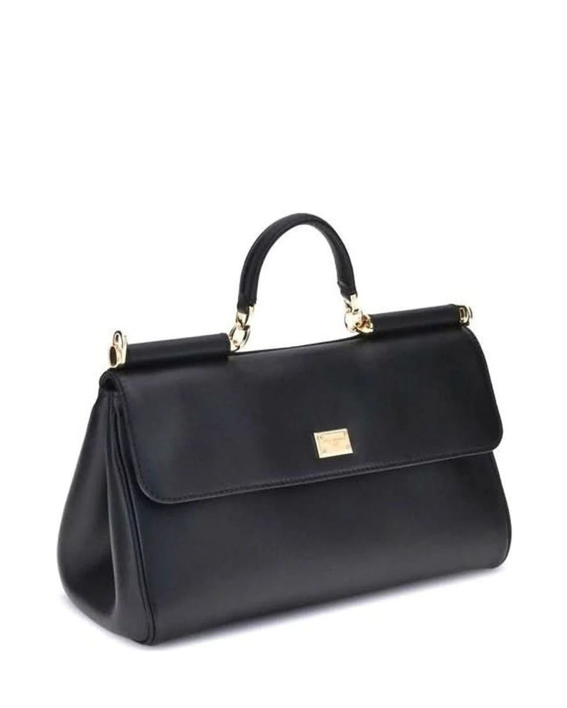 Dolce & Gabbana Black Calf Leather Bos Taurus Shoulder Bag 