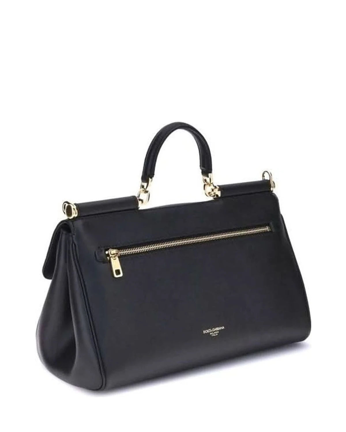 Dolce & Gabbana Black Calf Leather Bos Taurus Shoulder Bag 