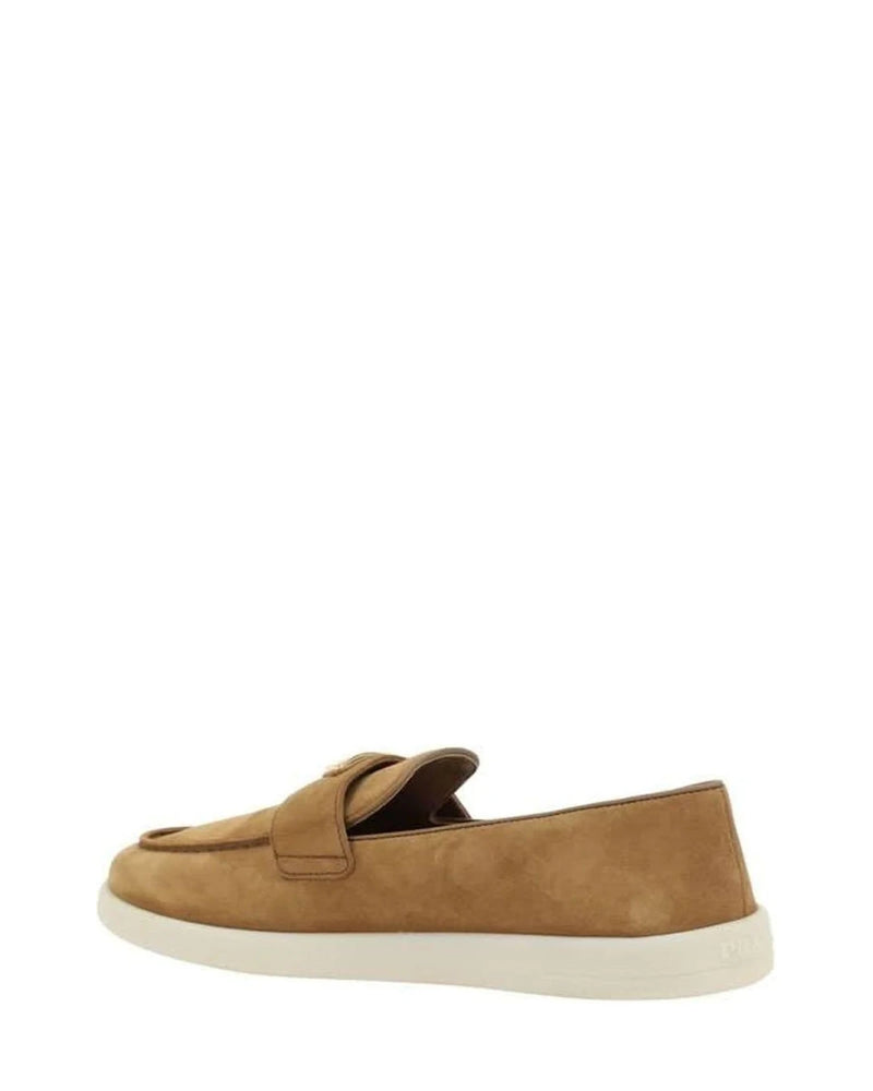 Prada Brown Calf Leather Bos Taurus Slip On Loafers 