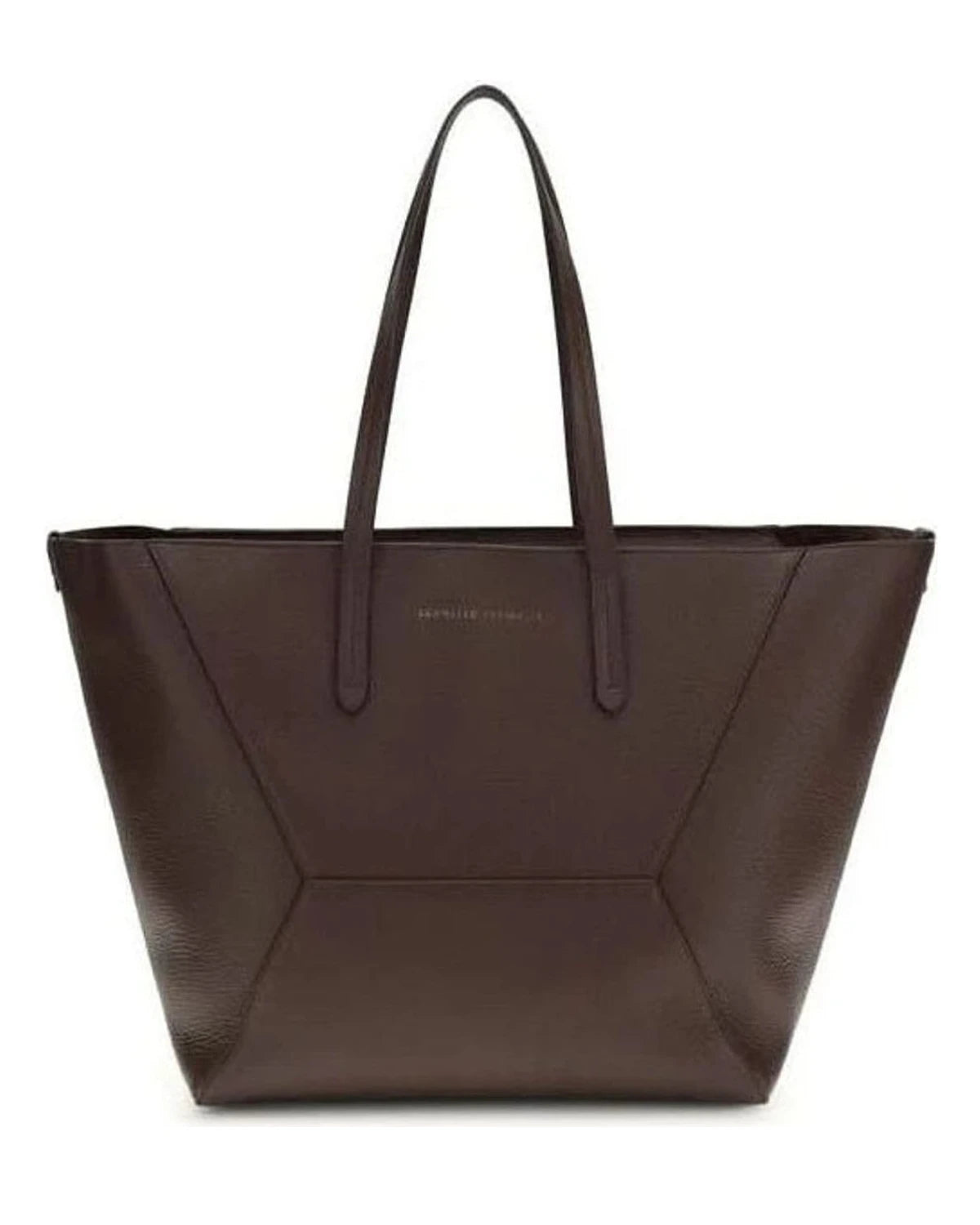 Brunello Cucinelli Brown Calf Leather Bos Taurus Shoulder Bag 