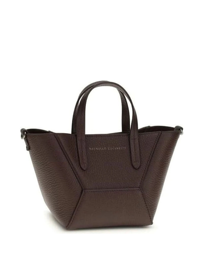 Brunello Cucinelli Leather Bordeaux Calf Bos Taurus Shoulder Bag 