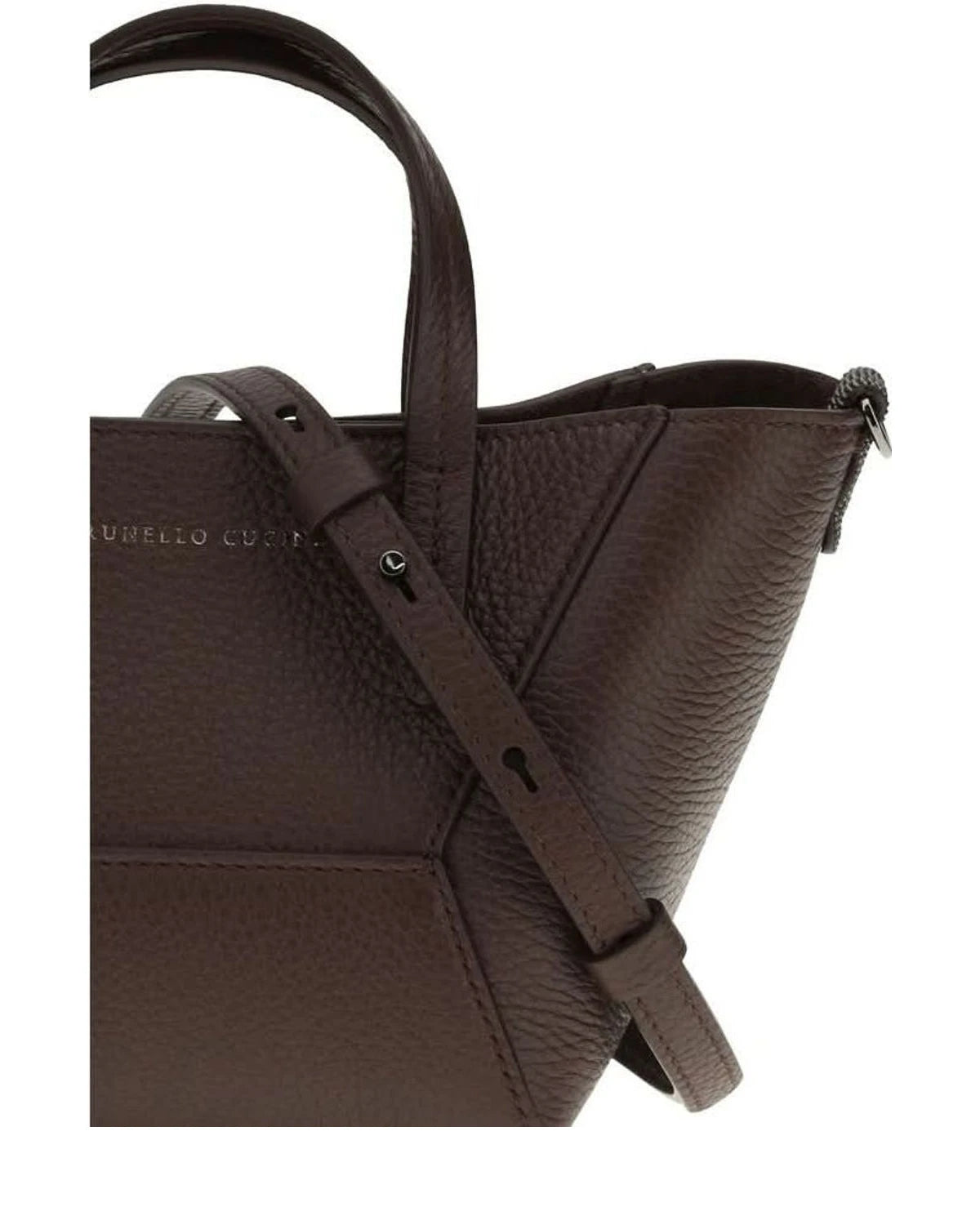 Brunello Cucinelli Leather Bordeaux Calf Bos Taurus Shoulder Bag 