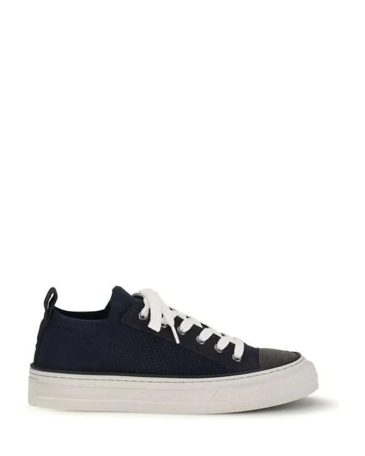 Brunello Cucinelli Black Cotton Low Top Sneakers 