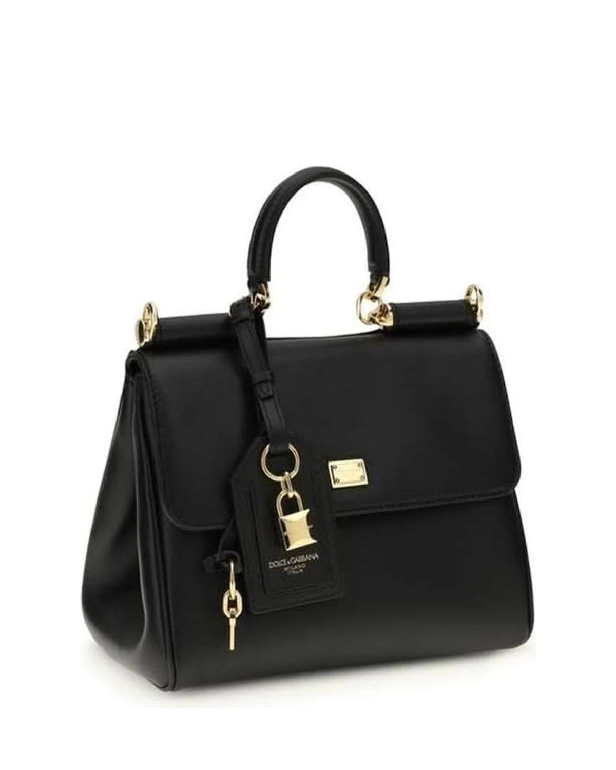 Dolce & Gabbana Black Calf Leather Bos Taurus Shoulder Bag 