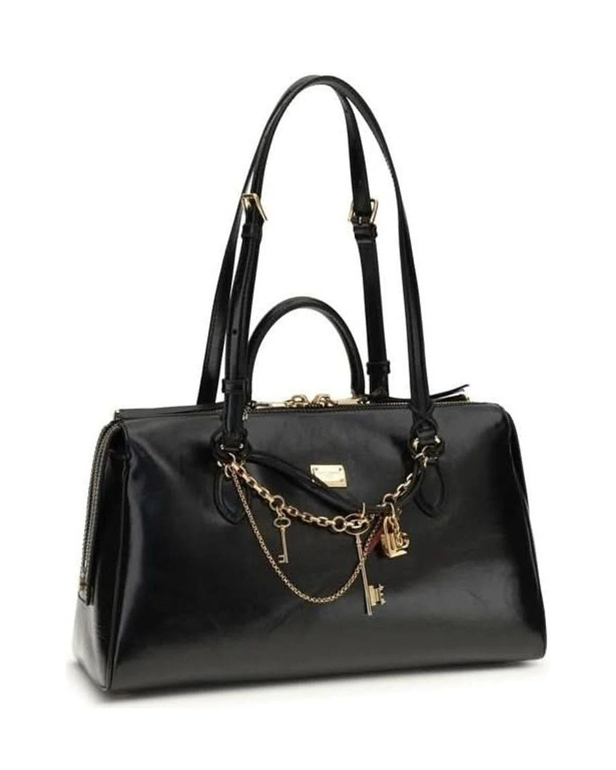 Dolce & Gabbana Black Calf Leather Bos Taurus Shoulder Bag 