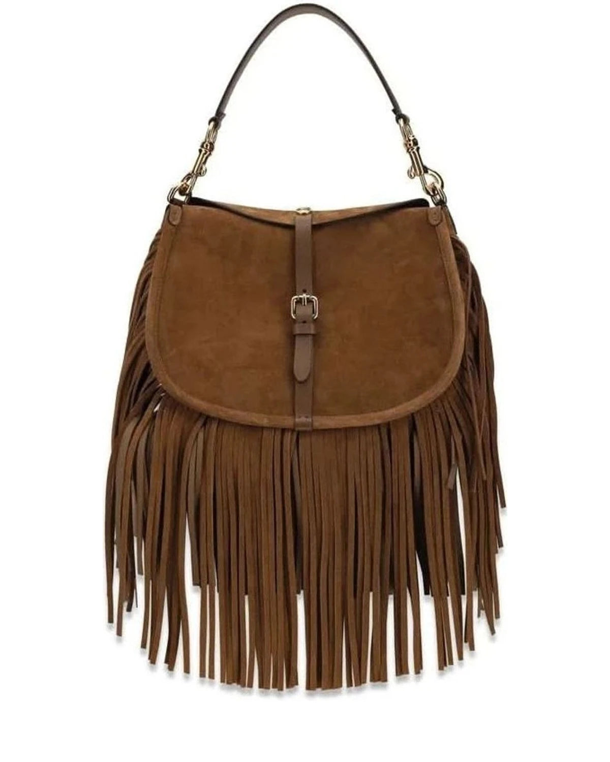 Etro Brown Calf Leather Bos Taurus Shoulder Bag 
