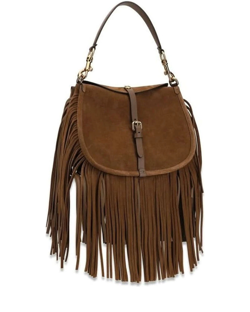 Etro Brown Calf Leather Bos Taurus Shoulder Bag 