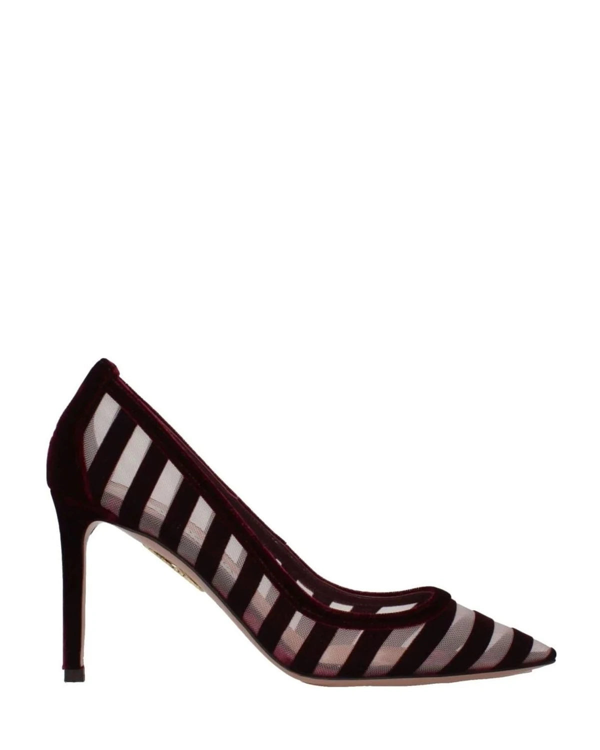 Aquazzura Velvet Transparent Mid Heel Pumps 