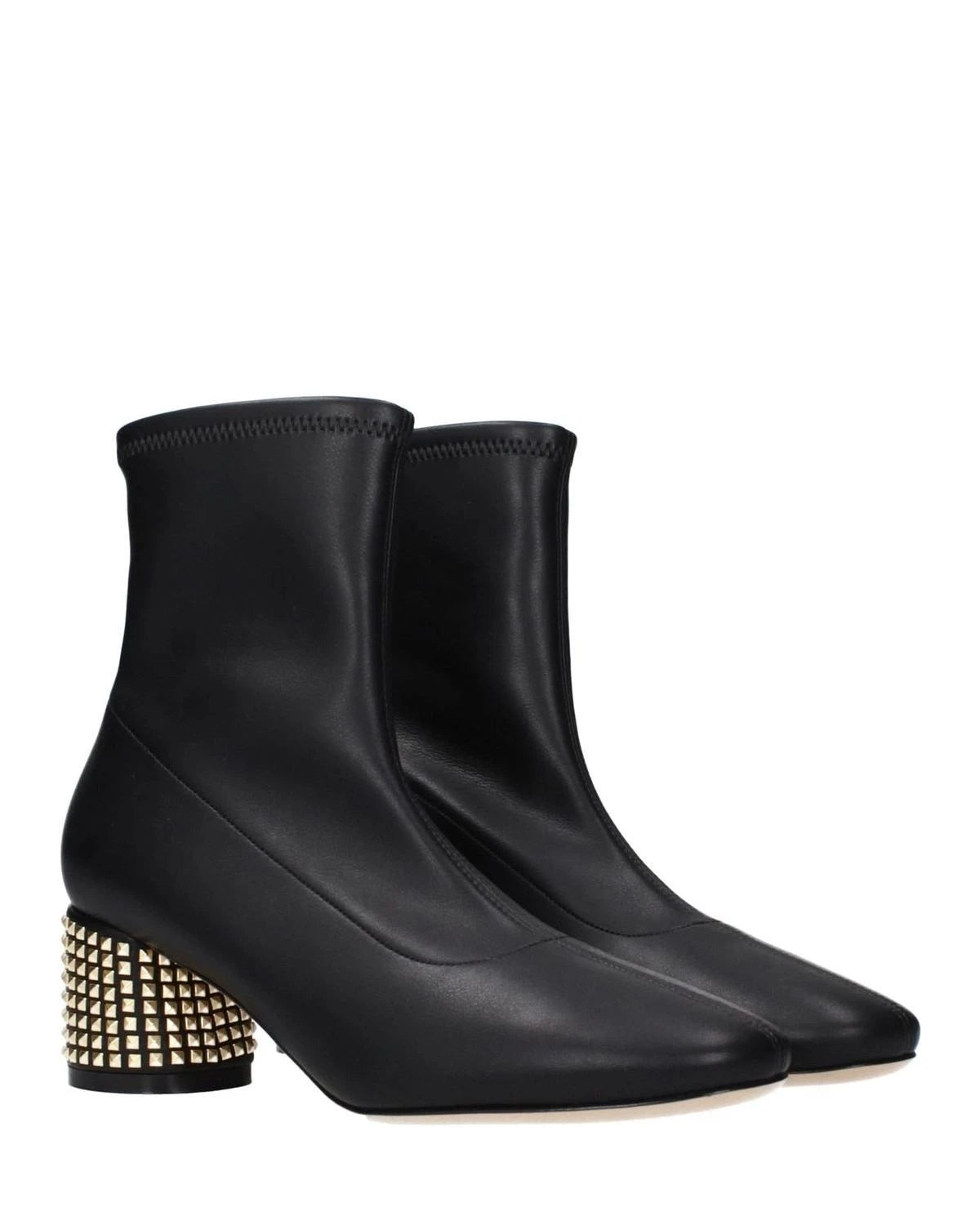 Casadei Black Leather Ankle Boots 