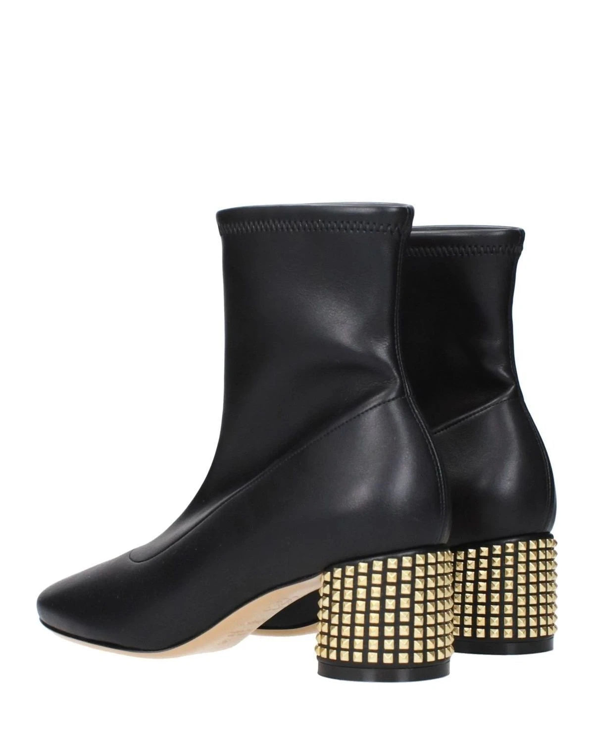 Casadei Black Leather Ankle Boots 