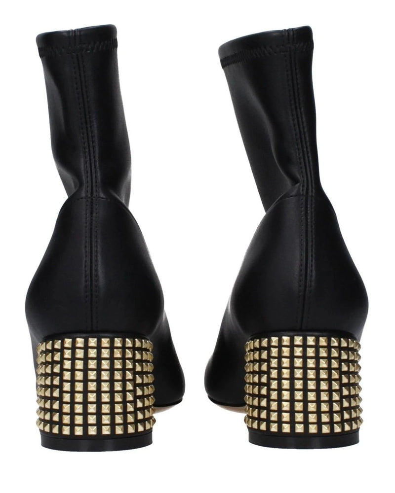 Casadei Black Leather Ankle Boots 