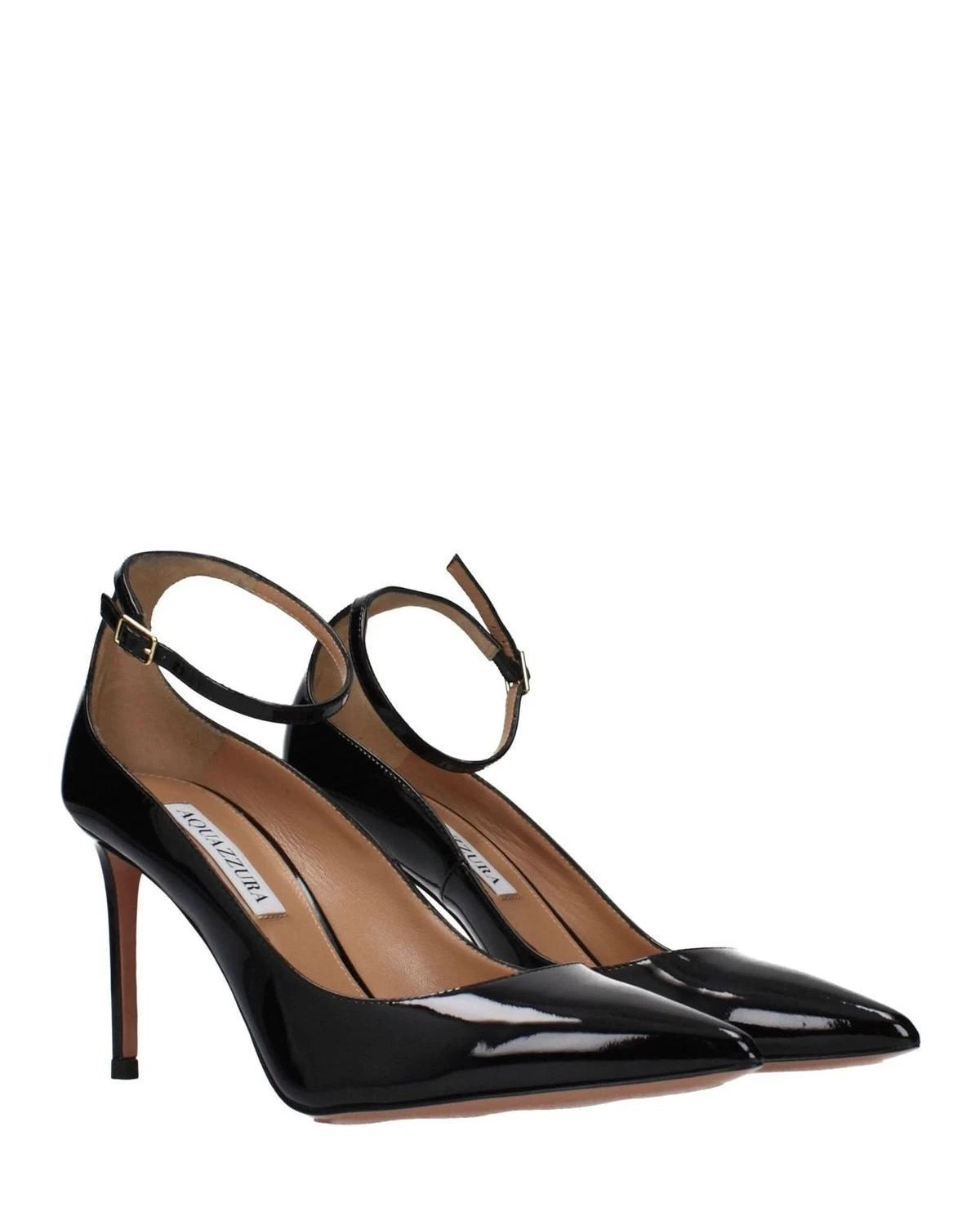 Aquazzura Black Leather High Heel Pumps 