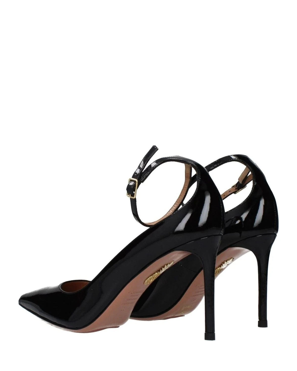 Aquazzura Black Leather High Heel Pumps 