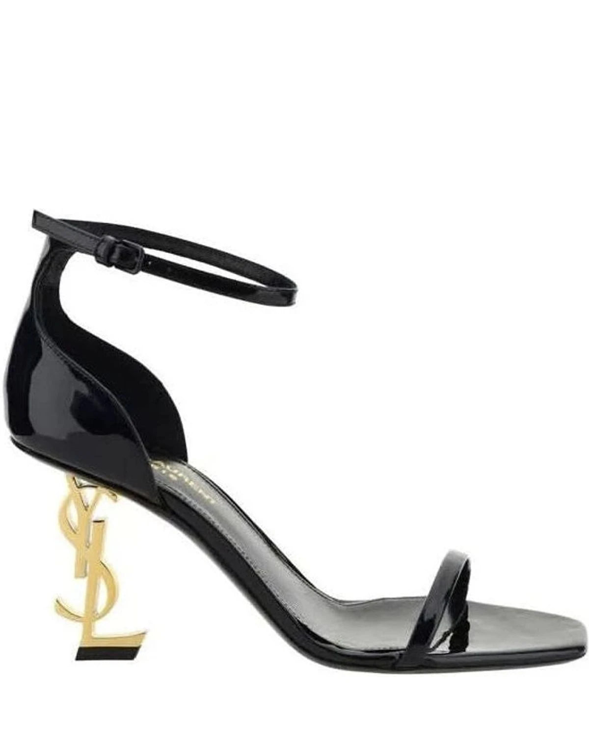Saint Laurent Black Calf Leather Bos Taurus Stiletto Heel Sandals 