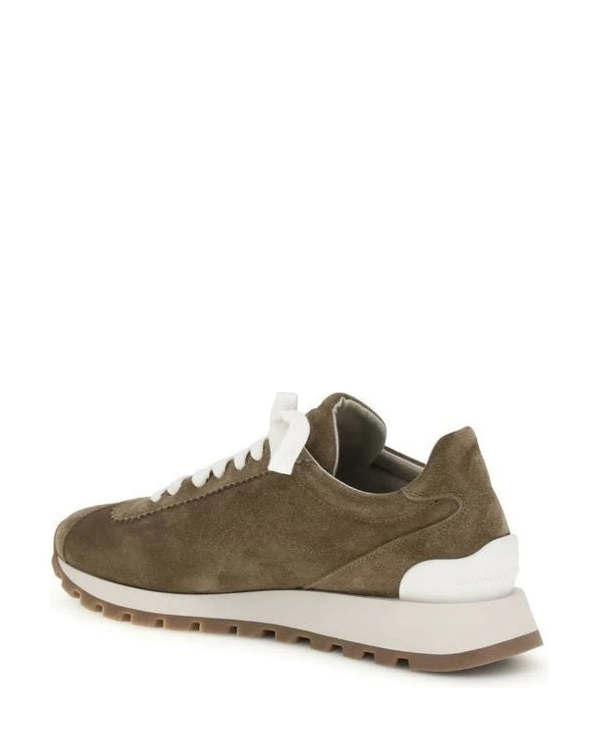 Brunello Cucinelli Brown Calf Leather Bos Taurus Platform Sneakers 