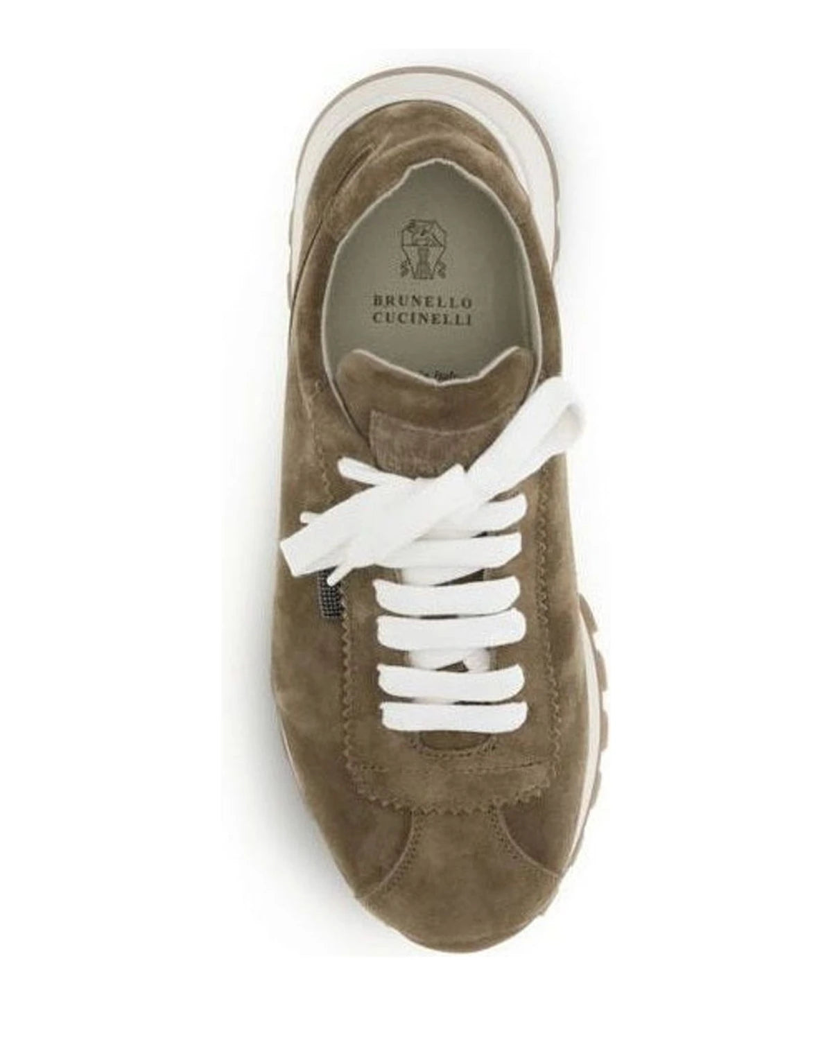 Brunello Cucinelli Brown Calf Leather Bos Taurus Platform Sneakers 