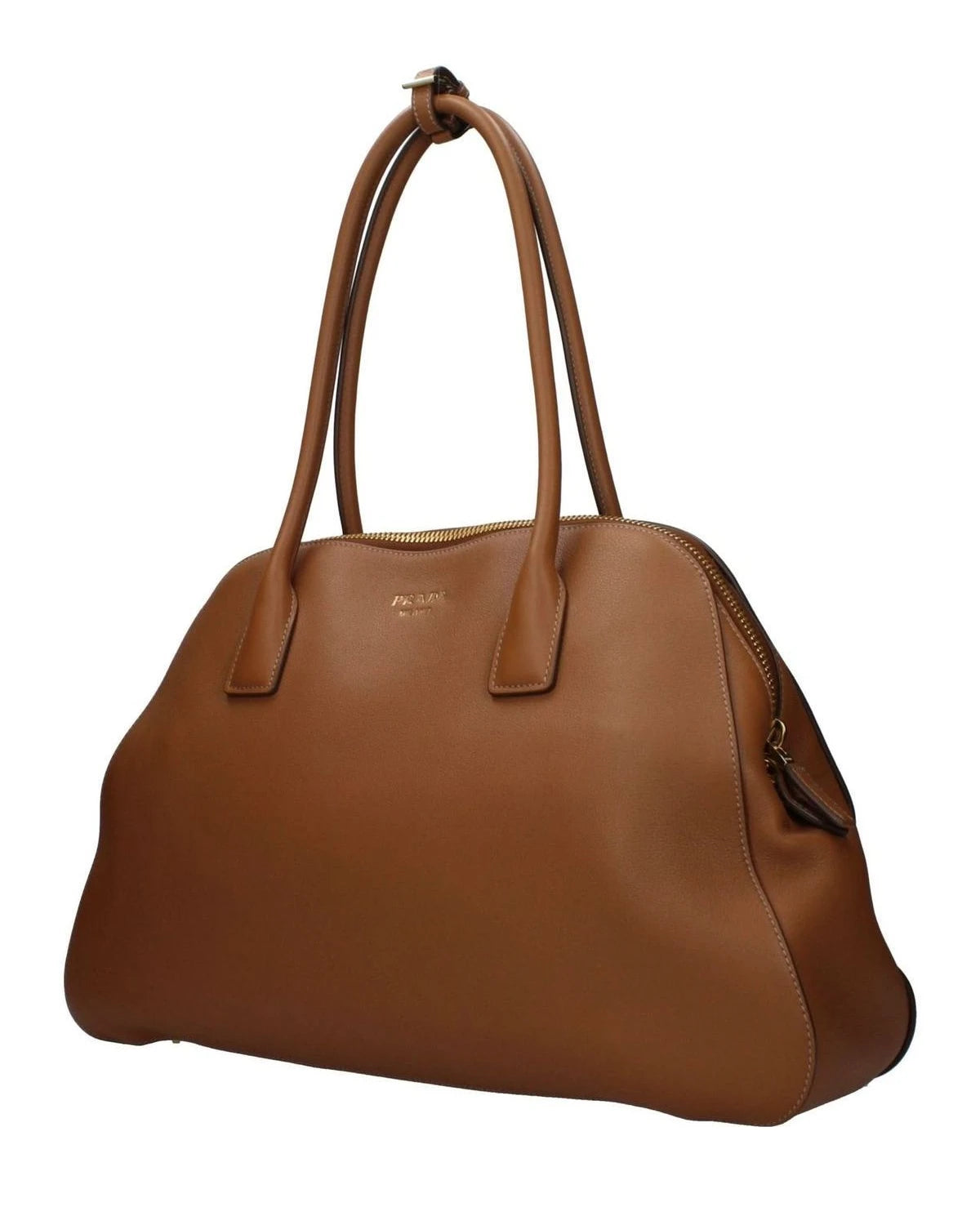 Prada Brown Leather Shoulder Bag 