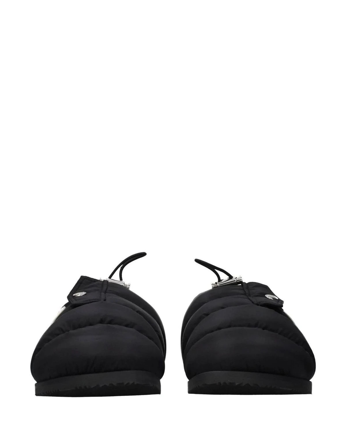 Moncler Black Fabric Slippers 