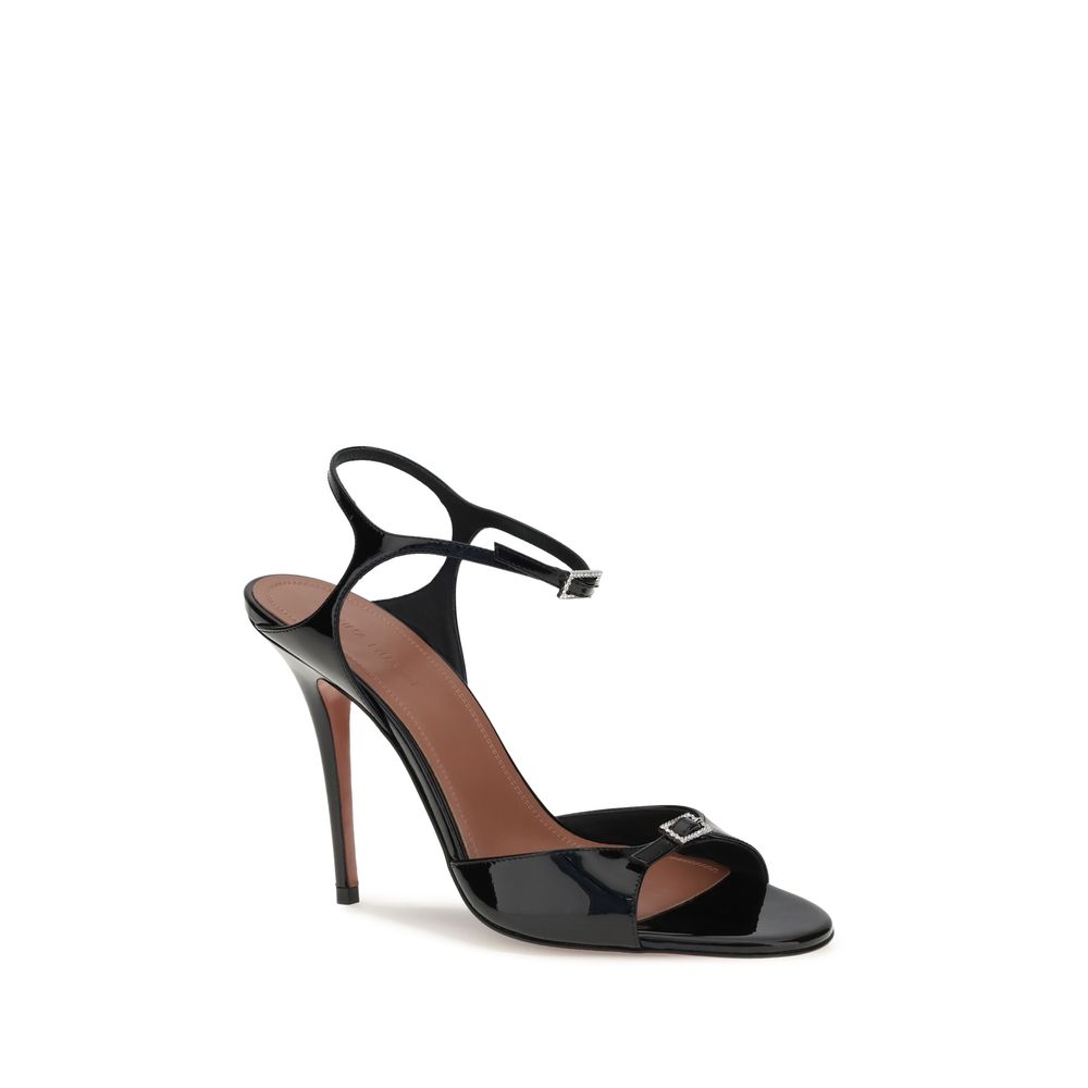 Amina Muaddi Leather Patent Adut Sandals