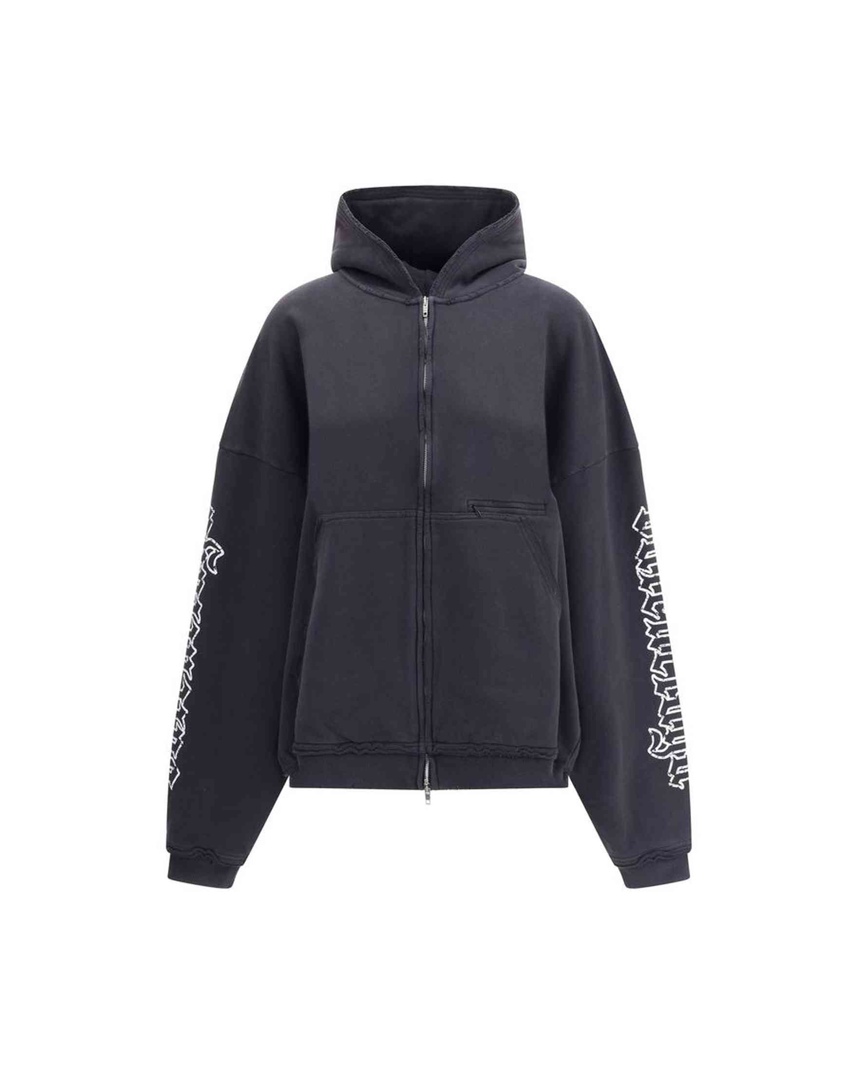 Balenciaga Blackletter Script Motif Hoodie Glam Steals
