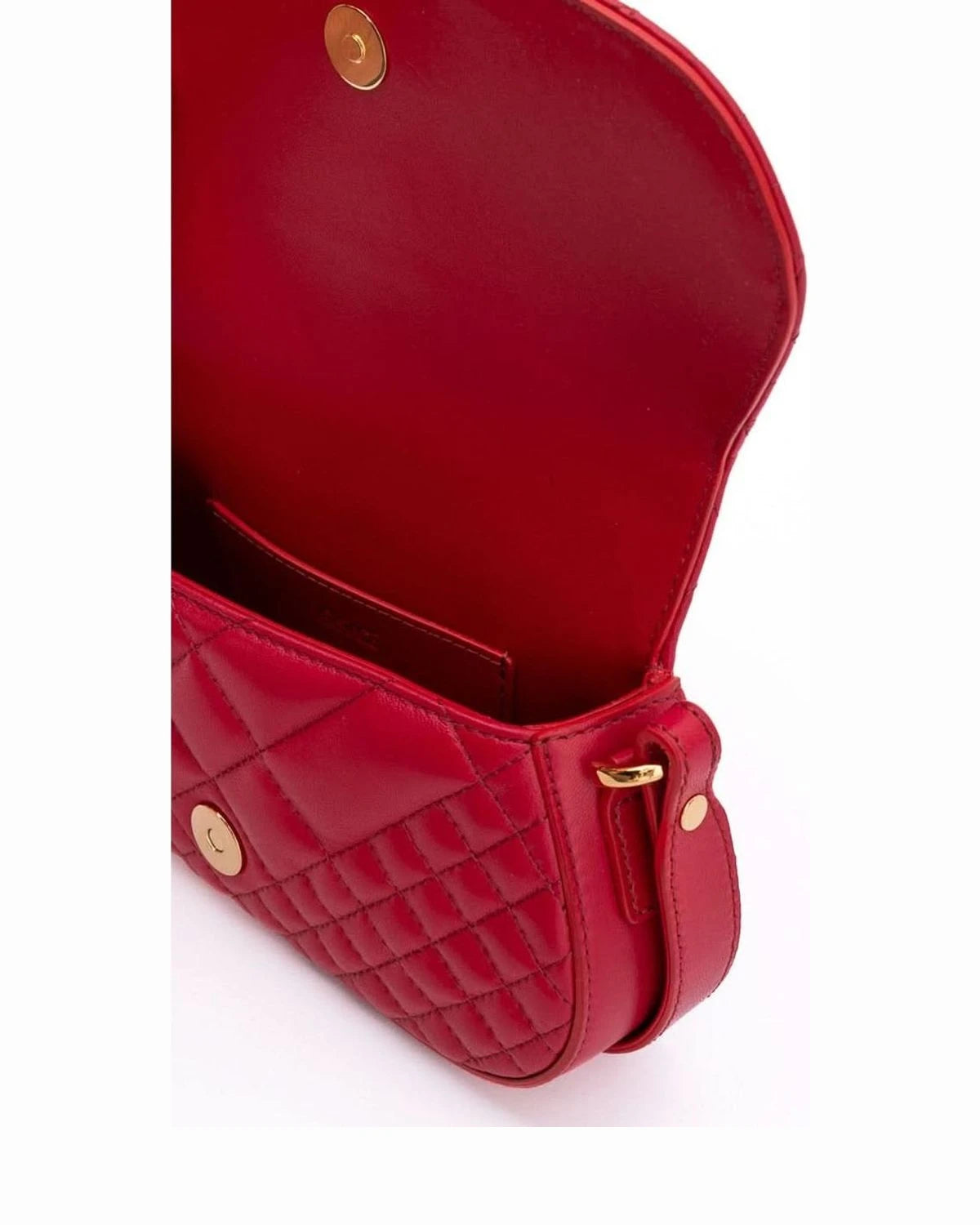 Versace Red Leather Quilted Shoulder Strap Bag Glam Steals