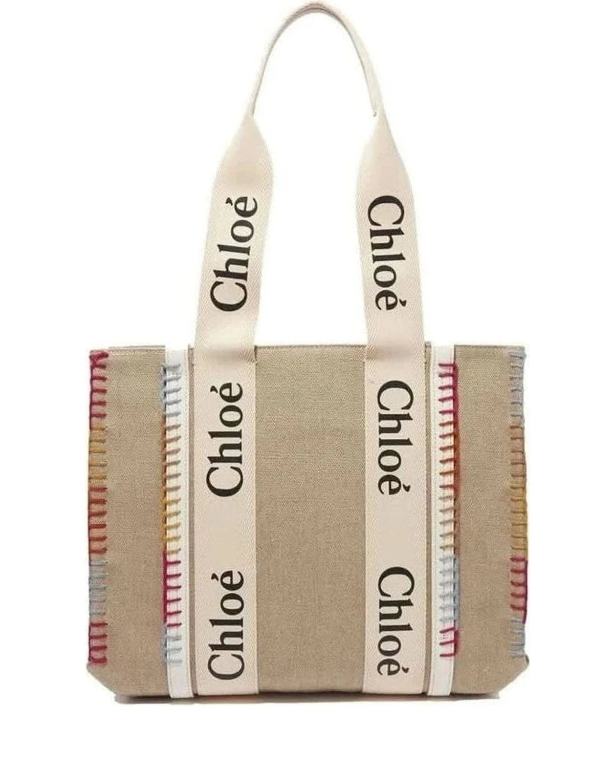 Chloé Beige Wool Tote Bag