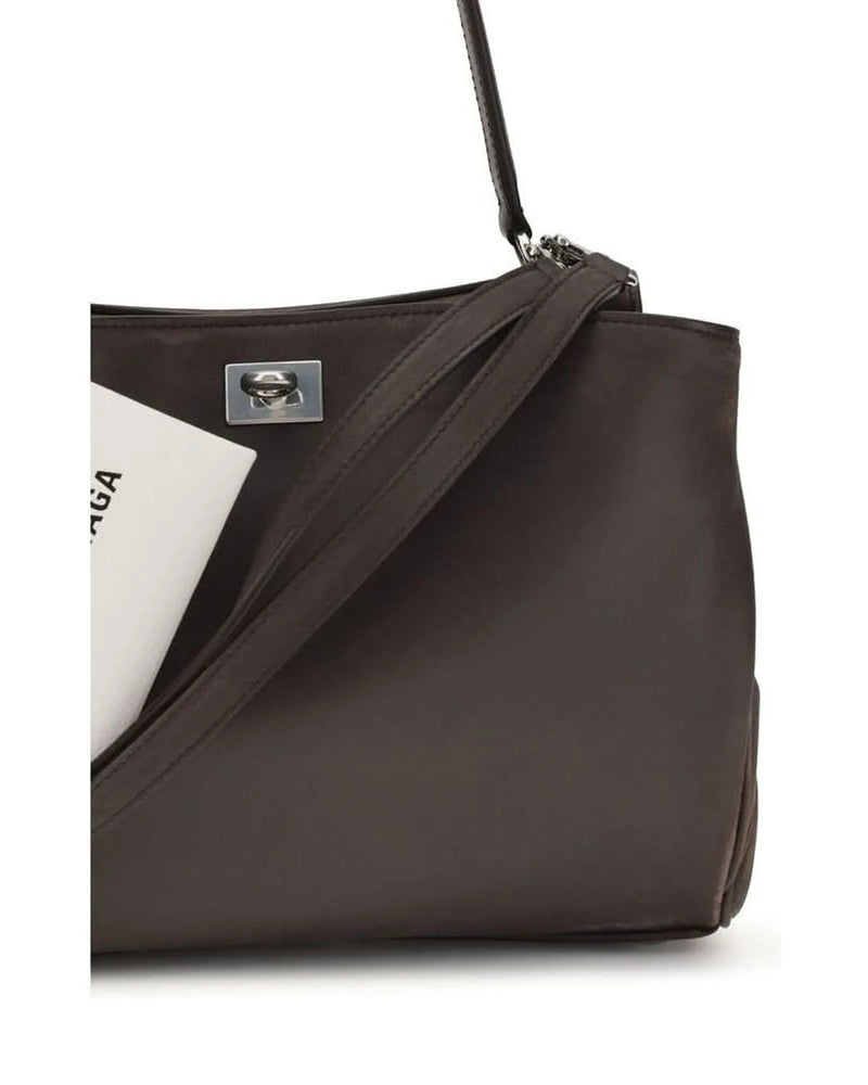 Balenciaga Brown Calf Leather Bos Taurus Shoulder Bag Glam Steals
