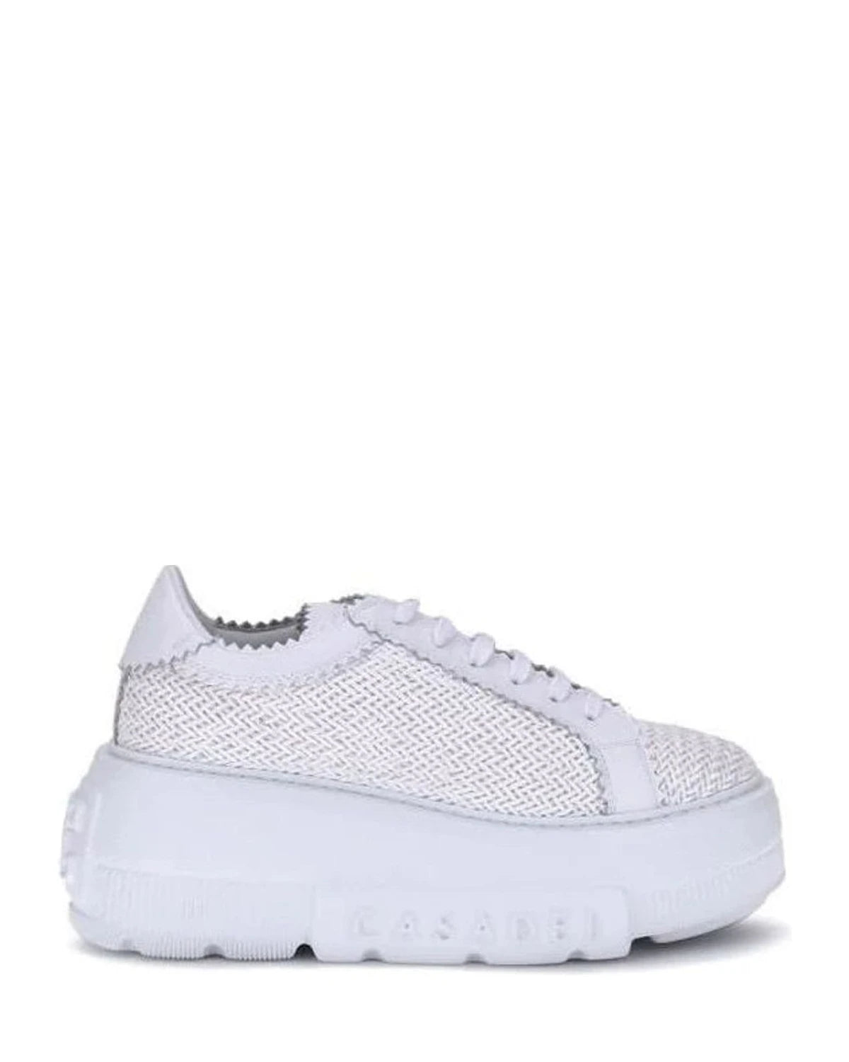 Casadei White Other Fibres Platform Sneakers Glam Steals