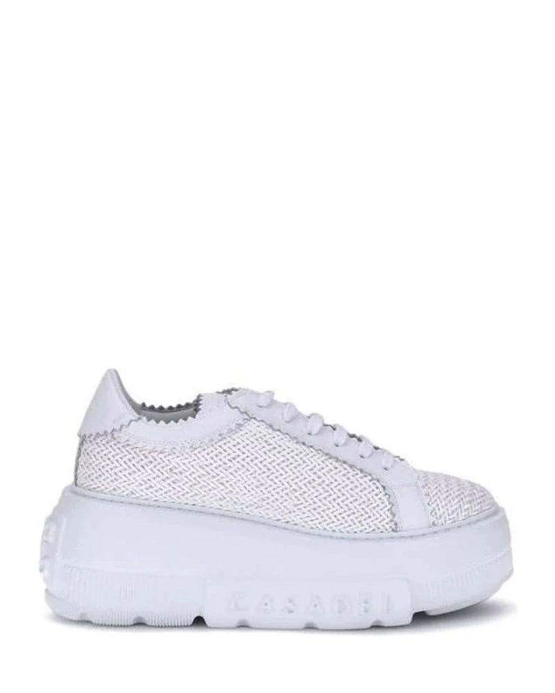 Casadei White Other Fibres Platform Sneakers Glam Steals