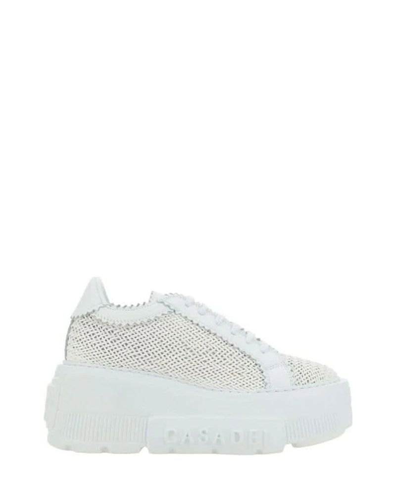 Casadei White Other Fibres Platform Sneakers Glam Steals
