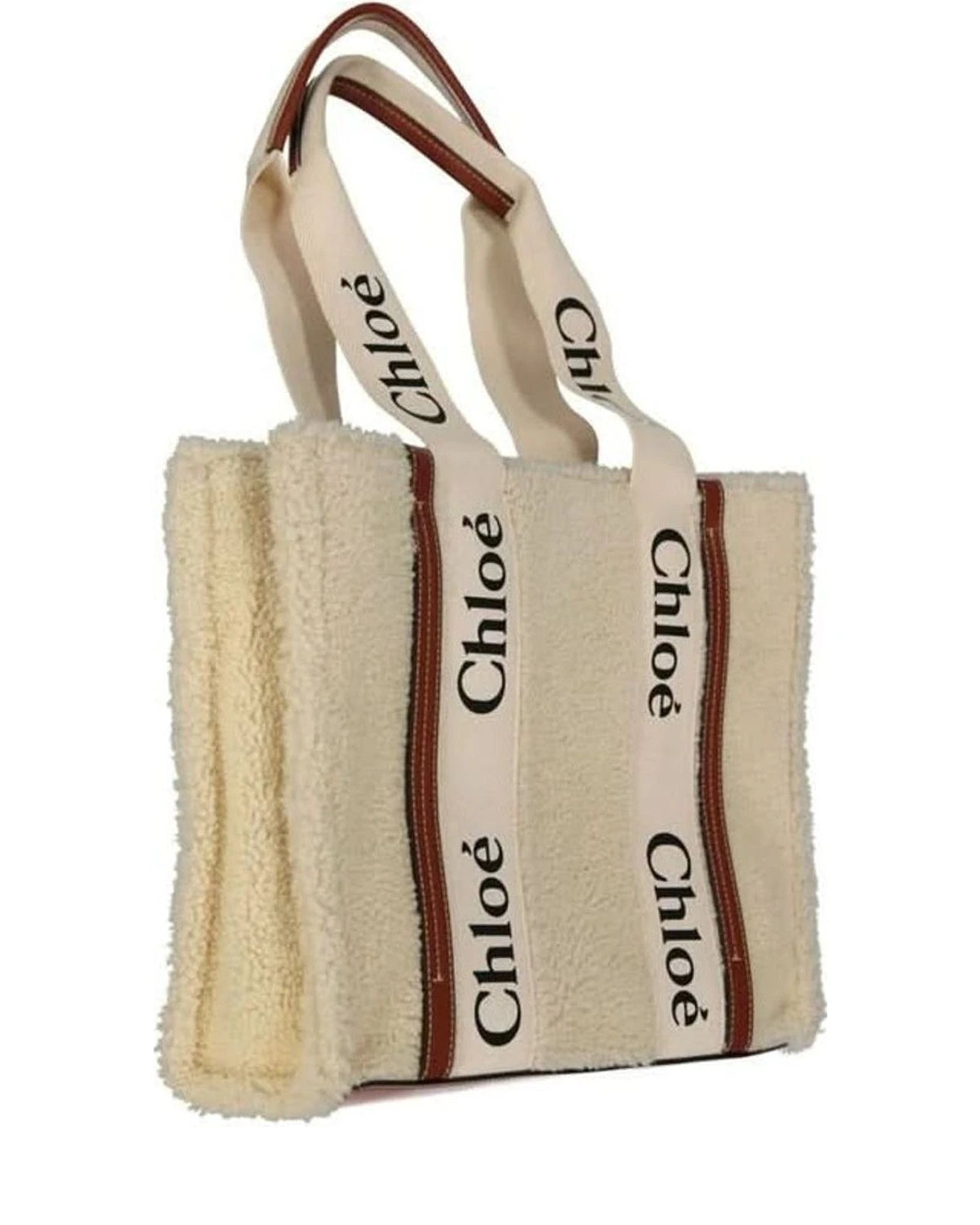 Chloé Beige Lamb Fur Tote Bag Glam Steals