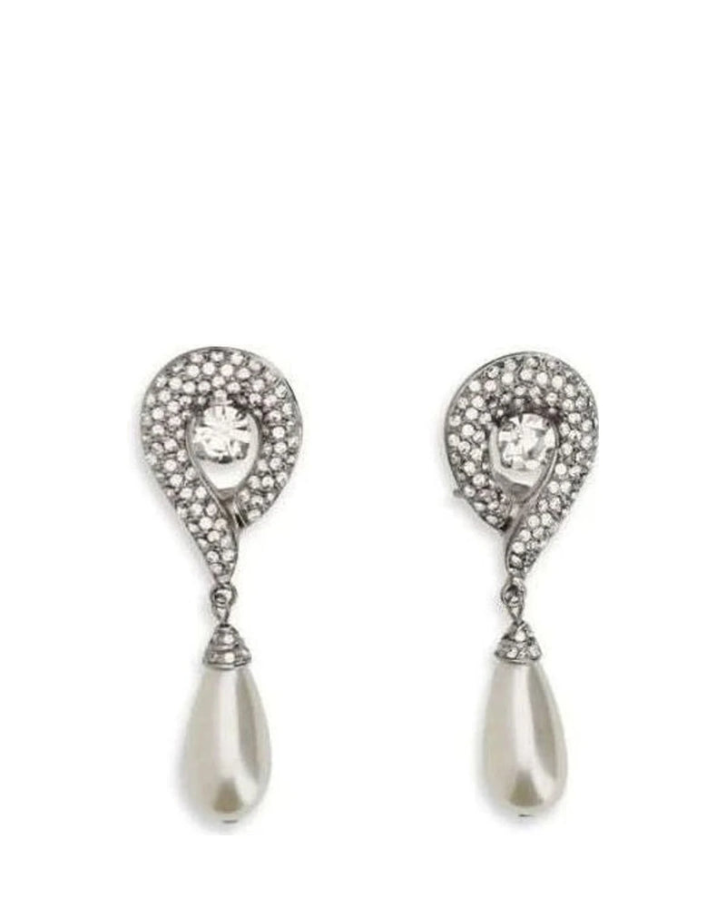 Alessandra Rich Silver Brass Earrings Glam Steals