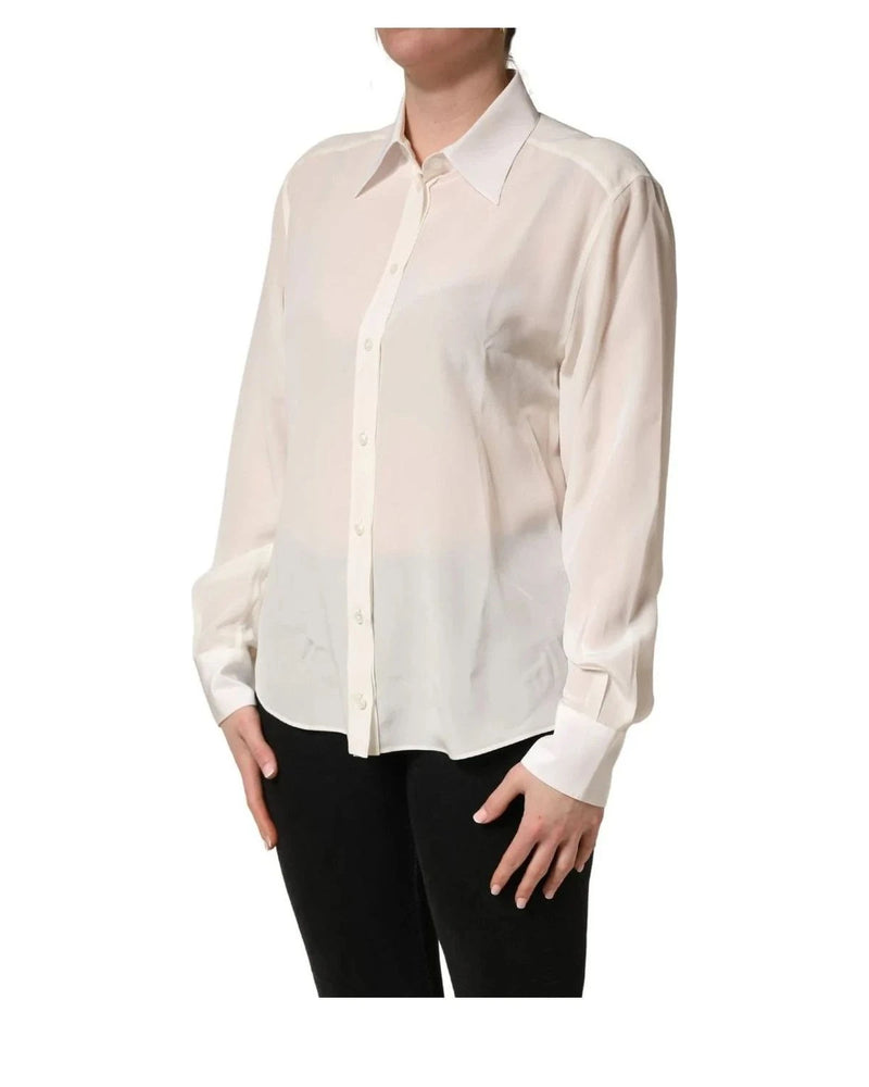 Dolce & Gabbana Dress Shirt in white, Silk — view 3