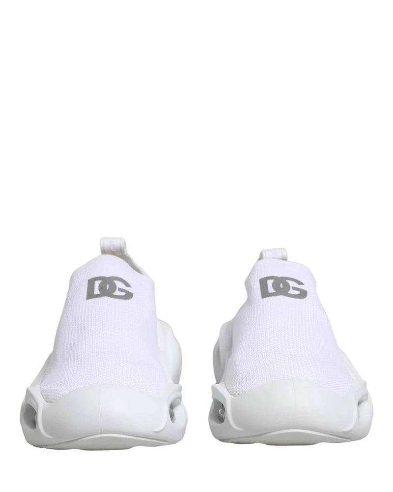 Dolce & Gabbana White Slip On Wave Low Top Sneakers Shoes Glam Steals