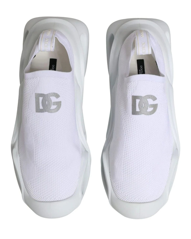 Dolce & Gabbana White Slip On Wave Low Top Sneakers Shoes Glam Steals