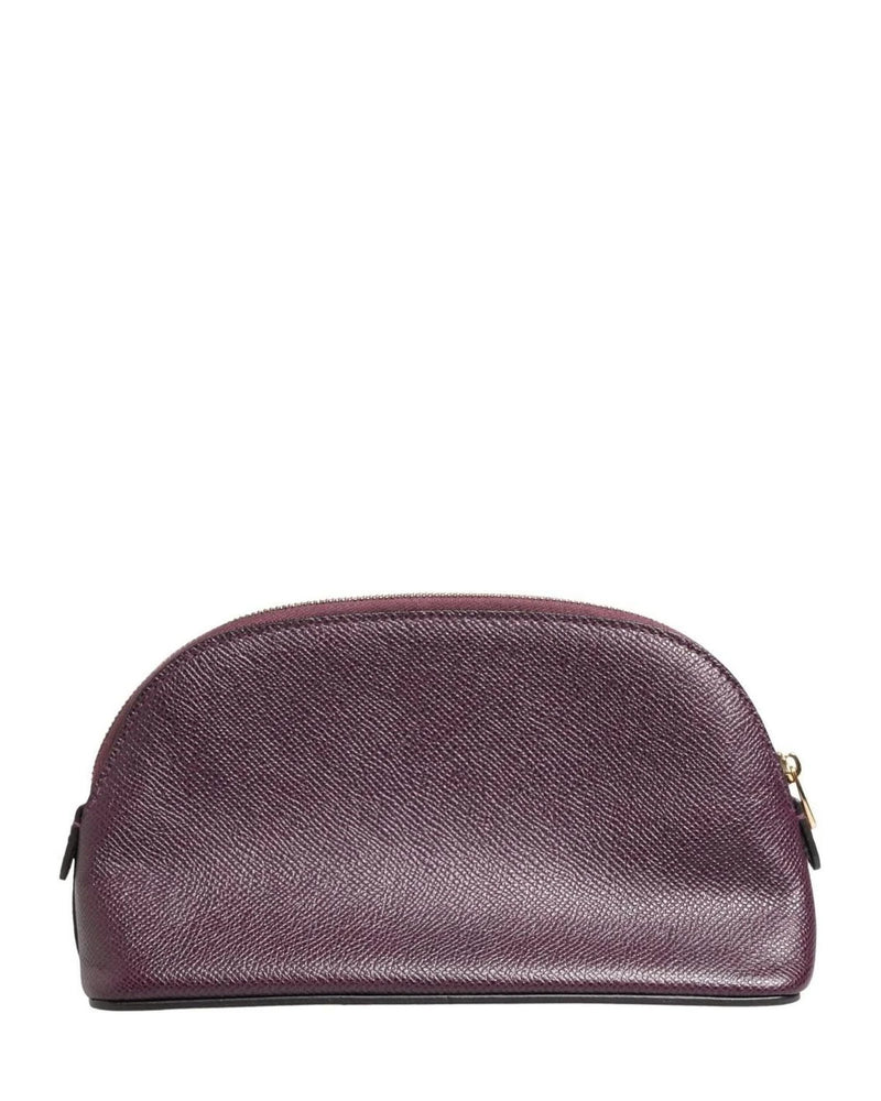 Dolce & Gabbana Purple Leather Dark Dg Logo Zip Around Hand Purse Wallet Glam Steals