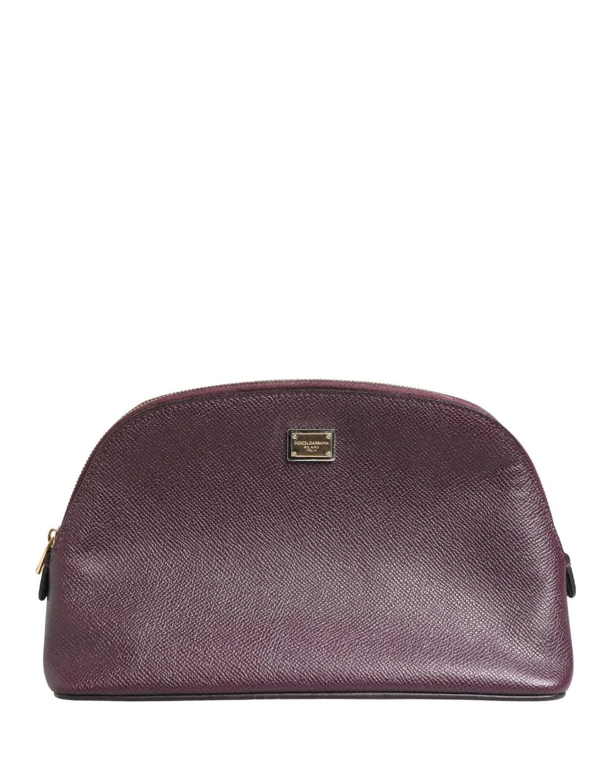 Dolce & Gabbana Purple Leather Dark Dg Logo Zip Around Hand Purse Wallet Glam Steals