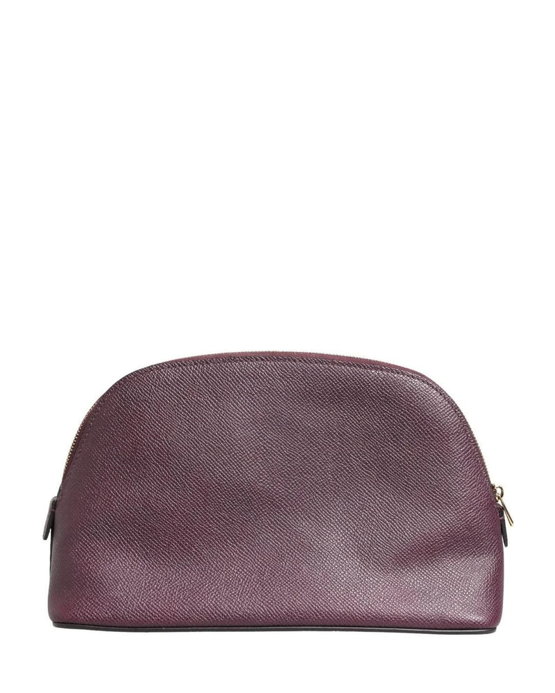 Dolce & Gabbana Purple Leather Dark Dg Logo Zip Around Hand Purse Wallet Glam Steals