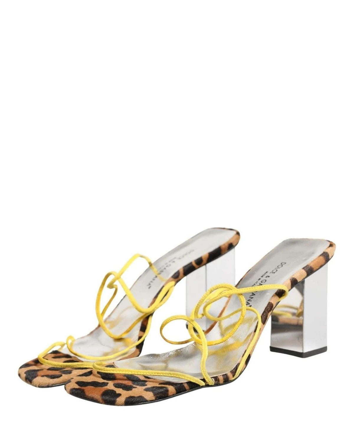 Dolce & Gabbana Multicolor Leather Block Heels Glam Steals