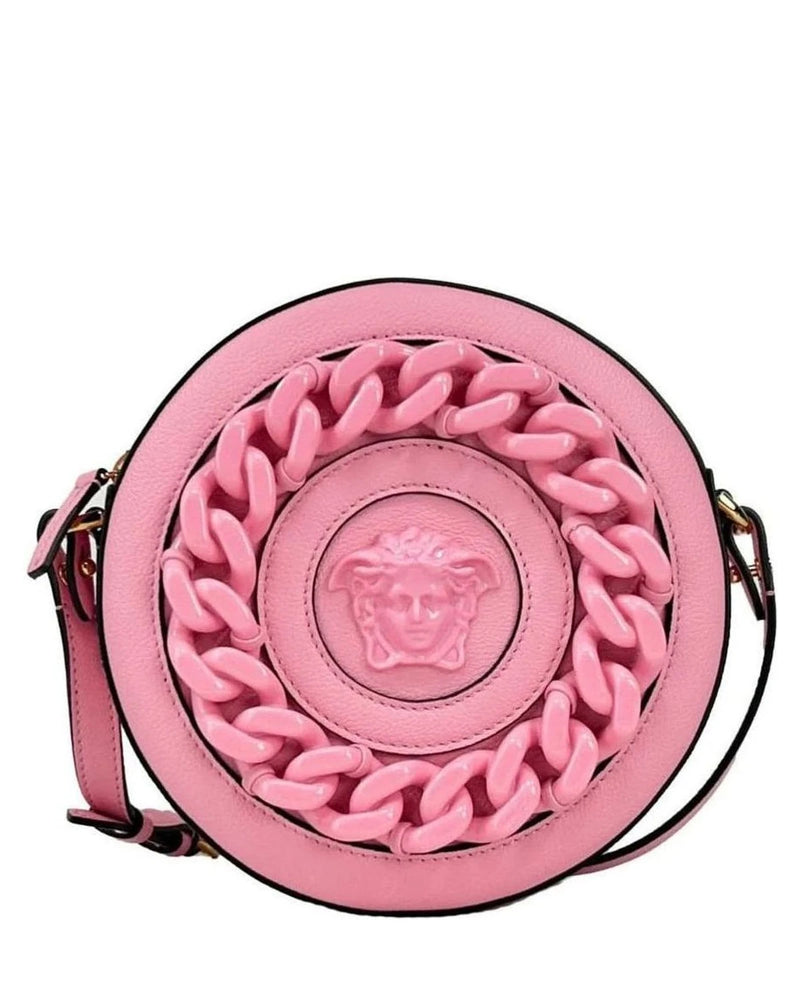 Versace Leather Round Disco Camera Case Crossbody Bag Glam Steals