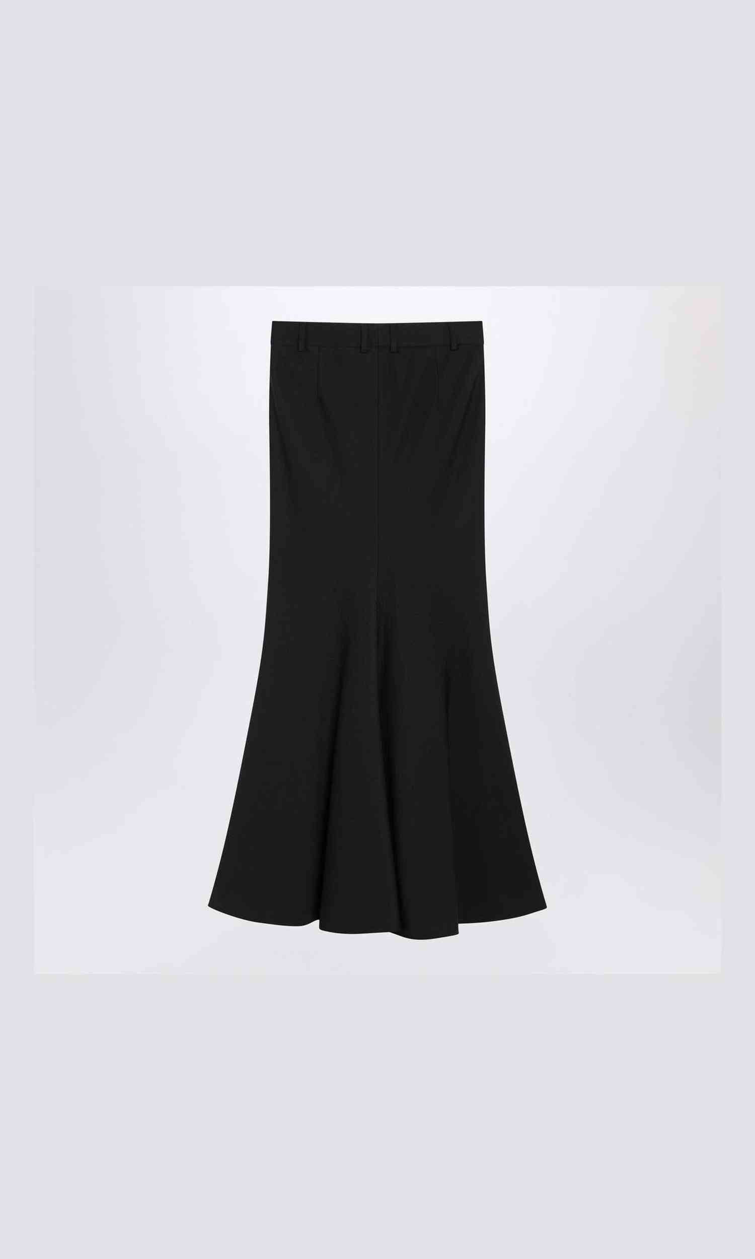 Balenciaga Black long wool skirt Glam Steals