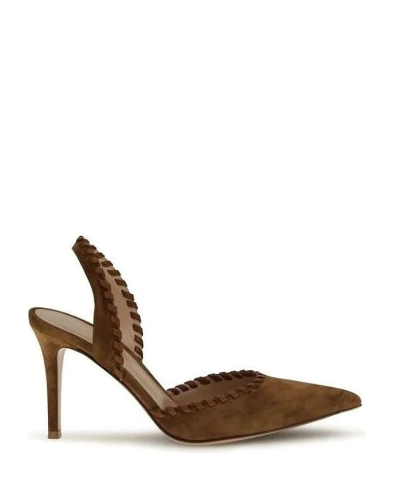 Gianvito Rossi Brown Calf Leather Bos Taurus Pumps Glam Steals