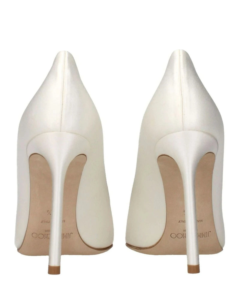 Jimmy Choo Beige Satin Platform Pumps Glam Steals