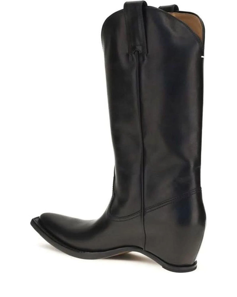 Maison Margiela Black Leather Calf Bos Taurus Boots Glam Steals